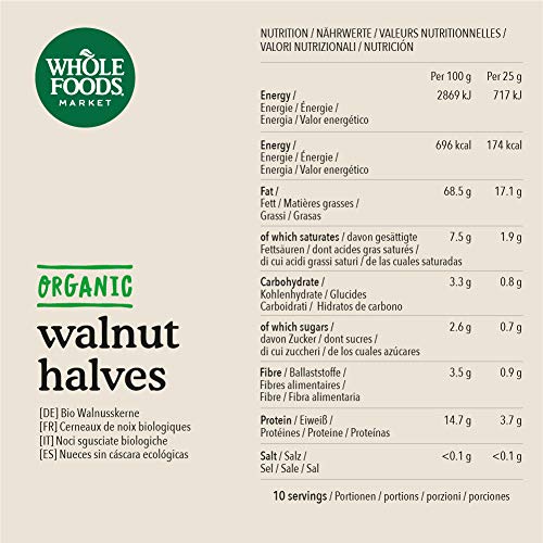 Whole Foods Market - Nueces sin cáscara ecológicas, 250 g