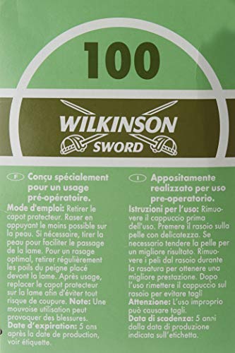 Wilkinson Sword Hospital - Caja Dispensadora de 100 Cuchillas de Afeitar Desechables, Apta para Uso Pre-Operatorio