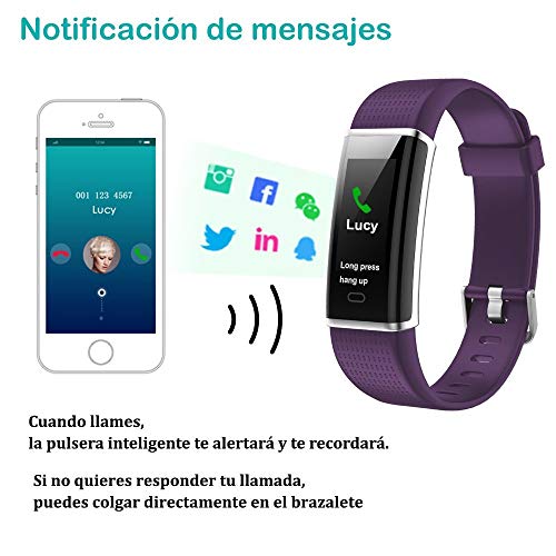 Willful Pulsera Actividad Impermeable IP68 con 14 Modos de Deporte,Pulsera Inteligente con Pulsómetro, Monitor de Calorías, Sueño,Podómetro,Pulsera Deporte para Android y iOS Teléfono móvil