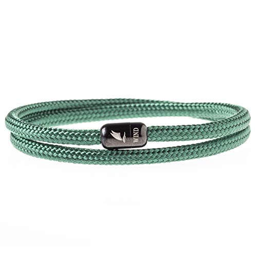 Wind Passion Pulsera Verde Magnética de Cuerda Trenzada Nautica para Hombre y Mujer, Tall X-Large