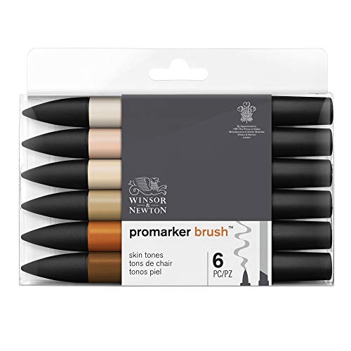 Winsor & Newton - Set de Rotuladores ProMarker Brush, 6 Unidades, Tonos Carne