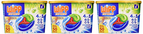 Wipp Express Detergente Antiolores en Cápsulas 50 Discos - Pack de 3, Total: 150D