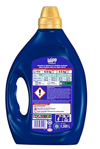 Wipp Express Detergente Líquido Anti-Olores 30 Lavados - Pack de 4, Total: 120 Lavados