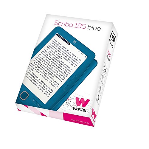 Woxter E-Book Scriba 195 Blue- Lector de Libros electrónicos 6" (1024x758, E-Ink Pearl Pantalla más Blanca, EPUB, PDF) Micro SD, Guarda más de 4000 Libros, Textura engomada, Color Azul