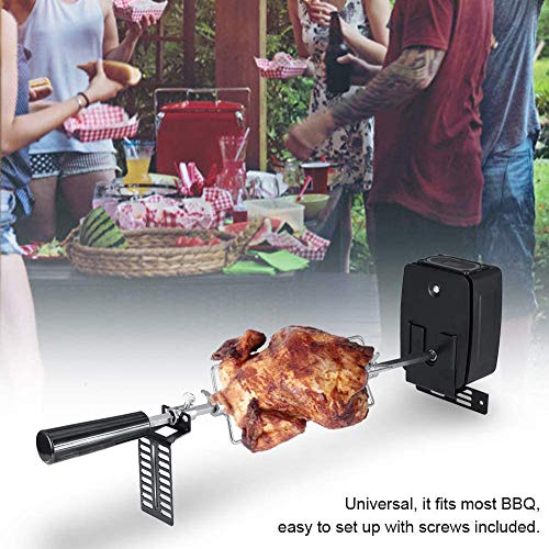 WRJ Reemplazo De La Parrilla del Asador Kit Universal De Acero Inoxidable para Trabajo Pesado De La Parrilla Hexagonal Varilla Spit Motor Eléctrico Rotisery para El Hogar/Partido/Barbacoa,Negro