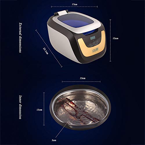 WXLSQ Limpiador por Ultrasonidos, Llimpiador Dentadura Máquina, 750ML, para Joyería, Reloj y Dentaduras Automática Caja de Limpieza Silencioso Limpiador Profesional