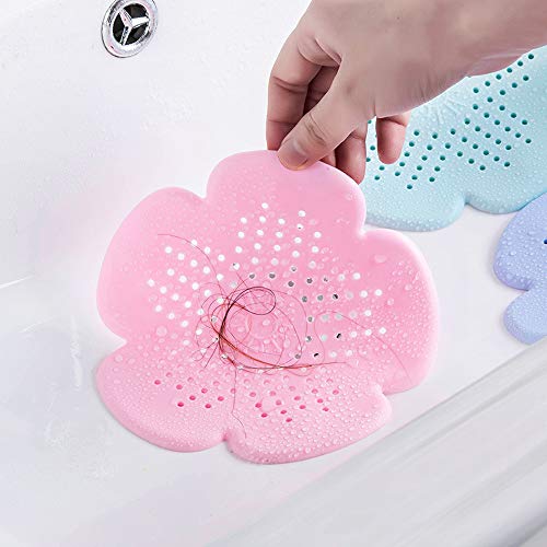 XGzhsa Fregadero colador de Goma, Filtro de Lavabo de Silicona, Colador de Drenaje de Flores de Silicona antiobstrucción de 8 Piezas con Ventosa para baño de Cocina (Verde, Rosa, Azul, Blanco)