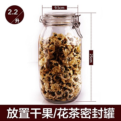 Xingmei Jar/Botellas de vidrio selladas/latas/tanque de almacenamiento/cristal/latas selladas/té/café/tofu seco, 2200 ml