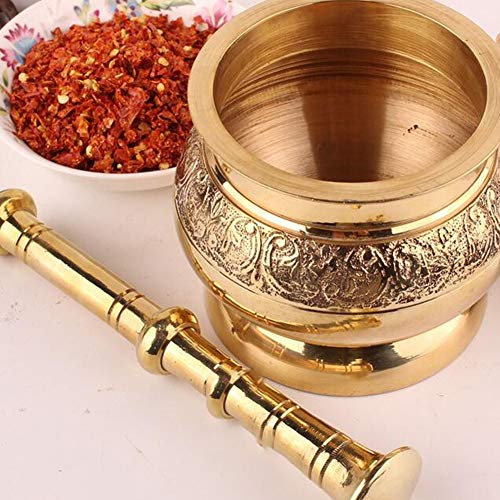 XLY El Ajo Molinillo De Olla Hierba, Mortero De Granito con Su Correspondiente Mano Pedestal De Bronce Cocina Tazón Regalo Mortero Y Maja Conjunto Inicio Gallo Pot Molienda De Maceración,1