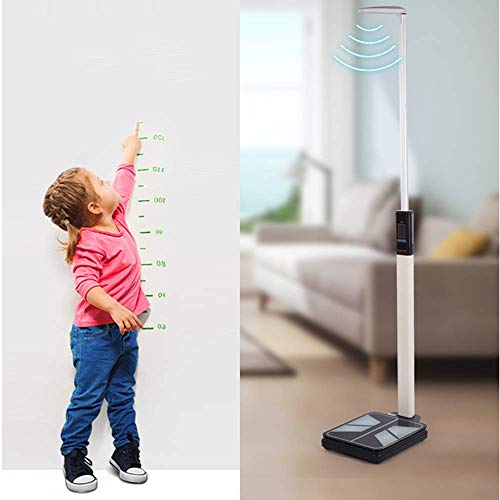 XYL Básculas electrónicas de Salud, báscula de Altura y Peso, medidor ultrasónico de Grasa Corporal, Pantalla Digital LED de Alta definición, medición precisa 110-195 cm