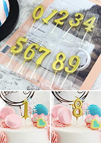 YFOX 10 piezas de cumpleaños digital vela y 3 tarjetas de cumpleaños torta de la vela pastel sombrero de la decoración de la fiesta de cumpleaños decoración para tart