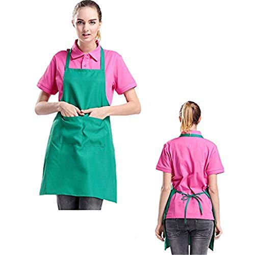 YING Delantal de Color para Mujer Adulto, Unisex, para WAIS, Duradero, cómodo, con Bolsillo Frontal, Lavable para cocinar y Hornear, Cocina, Restaurante, Manualidades