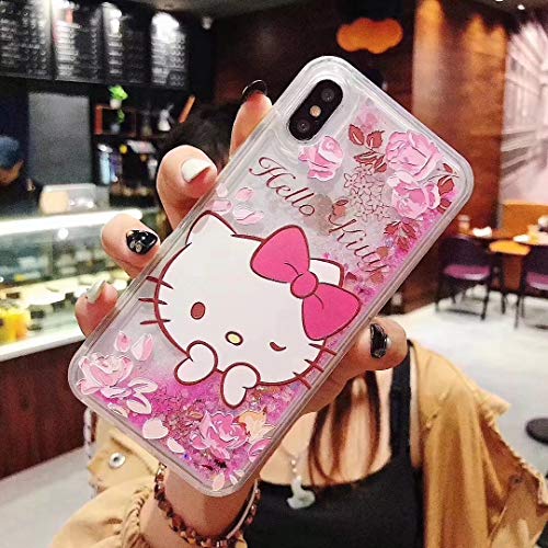 YUJINQ - Carcasa para Samsung A50, A30s, A50s, diseño de Hello Kitty con purpurina, color transparente, TPU acrílico, rosa, for Samsung A50