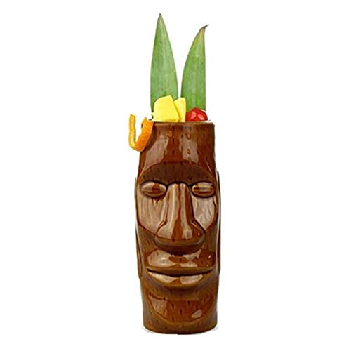 Yunhigh-uk Tiki Mug Ceramic 450ml, Copas de cóctel Tiki Glasses para Bebidas, Tiki Bar Accessories, Hawaiian Party Decoration 1pc (# 2)