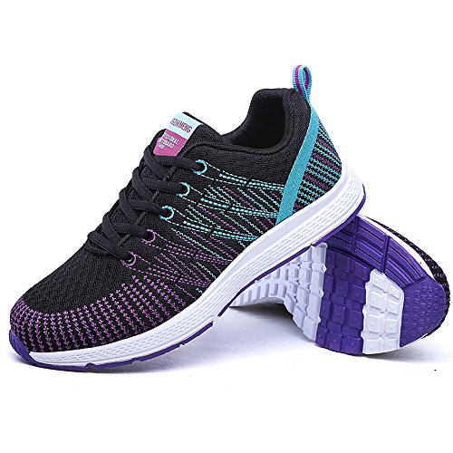 Zapatillas de Deportivos de Running para Mujer Gimnasia Ligero Sneakers Morado 40