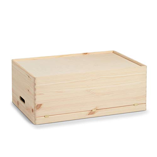 Zeller Caja Multiusos 13151, Madera, Azul, 60 x 40 x 23 cm