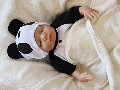 ZIYIUI Realista Dormir Bebé Reborn Muñecos Niño Silicona Muñeca Reborn Babys Ojo Cerrado Recién Nacido 20 Pulgadas Panda Outfit