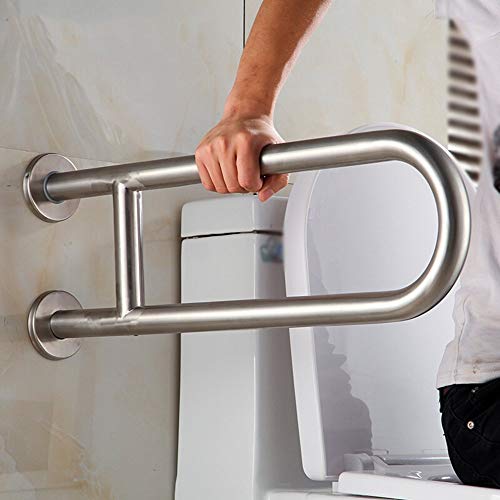 ZJDK Pasamanos de Acero Inoxidable Pasamanos para lavamanos de baño Inodoro para s Ancianos Pasamanos de Seguridad en Forma de U (Color: Cepillado)