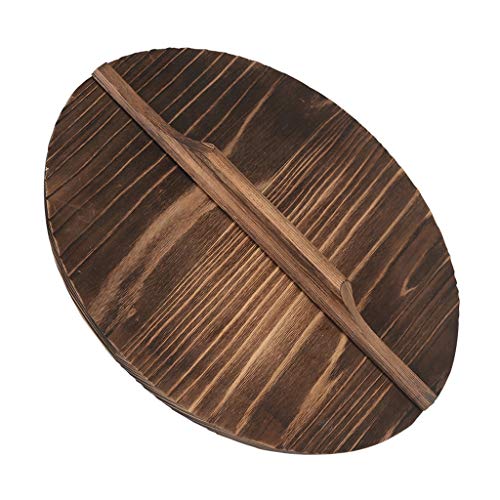 Zunruishop Tapa Domo Tapa de Madera Natural de Madera Tapa de la Olla Cubierta del Plato de 11"-16,5" Cast Iron Wok Stir Fry Pan Accesorios Cubiertas de Almacenamiento de Alimentos (tamaño : 28cm)