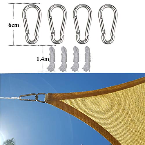 ZusFut Toldo Vela de Sombra 2x3 3x4 Rectangular 185GSM Opaca Vela Parasol Jardín Terraza Exterior (3 * 4m, Beige)