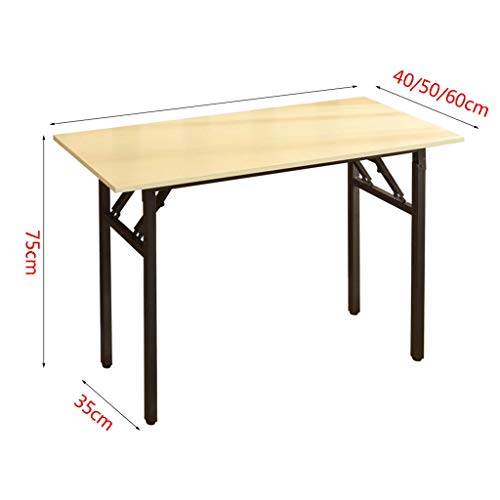 ZWJLIZI Mesas Plegables, Mesa de conferencias de la Oficina/Formación Mesa, Escritorio Inicio/Mesa de Ordenador, Multi-función de Tabla portátil, Color de la Madera (Size : 110x60x75cm)