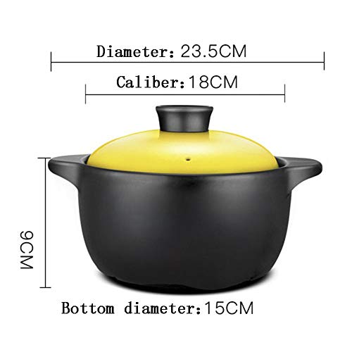 ZYX KFXL cazuela de Barro Cazuela, Olla De Sopa De Alta Temperatura, Microondas Pequeña Cazuela De Cerámica, Olla De Sopa De Gas De Hogar Abierto cazuela Hierro Fundido (Color : A, Size : 1.6L)