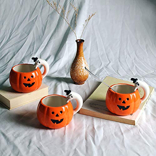 1 PC Creativas De Calabaza Cerámica Taza De Café De Leche Decoración De Calabaza De Halloween Accesorios