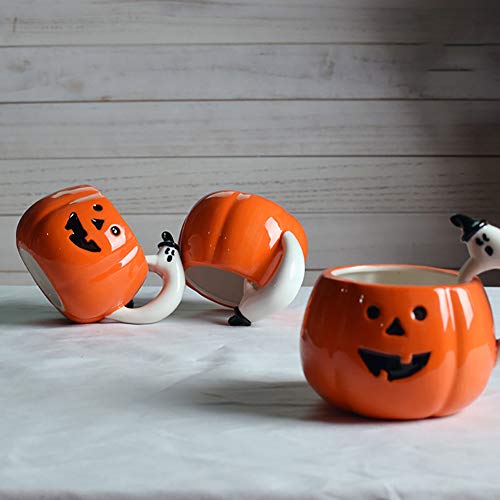 1 PC Creativas De Calabaza Cerámica Taza De Café De Leche Decoración De Calabaza De Halloween Accesorios