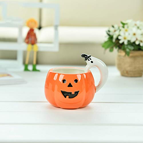 1 PC Creativas De Calabaza Cerámica Taza De Café De Leche Decoración De Calabaza De Halloween Accesorios