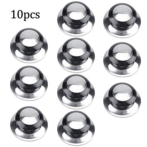 10 Piezas Perilla Tapa De La Cacerola, Bakelite Metal Negro Plata Repuestos para La Cocina De La Cocina del Hogar Manija Repuesto/Perilla De La Olla Manija Universal Accesorios Bandeja con Tornillos