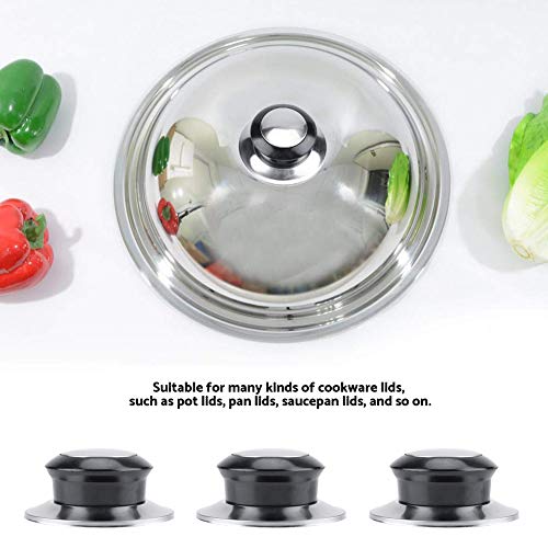 10 Piezas Perilla Tapa De La Cacerola, Bakelite Metal Negro Plata Repuestos para La Cocina De La Cocina del Hogar Manija Repuesto/Perilla De La Olla Manija Universal Accesorios Bandeja con Tornillos