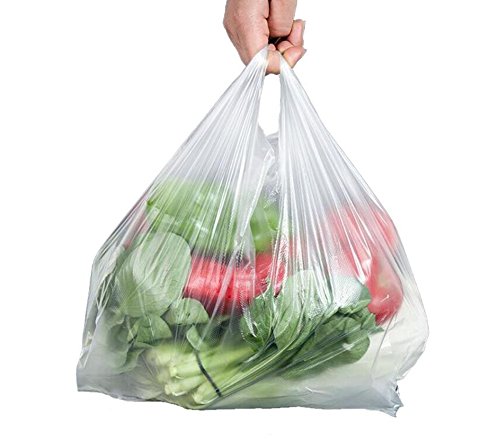 100 bolsas de plástico transparente para chaleco de alimentos, compras, bolsas de comida, transparente, 18cm x 26cm