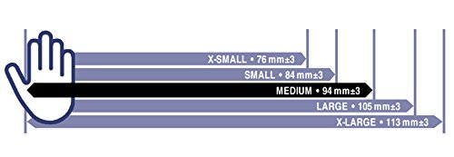 100 Guantes de Nitrilo de ISC H&S, sin polvo, en Small, Medium, Large, y X-Large. Desechables, sin látex, sin polvo, son ideales para manipular alimentos. (L, azul)