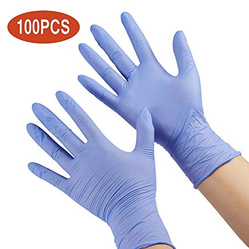 100 guantes de nitrilo desechables para niños de 7 a 14 años, sin látex, sin polvo, para preparación de festivales infantiles, manualidades, pintura, jardinería, cocina, 100 unidades