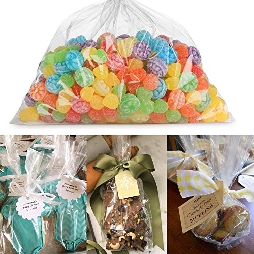 100 piezas Bolsas de Celofán Transparentes para Caramelos, Bolsas Plastico OPP de Regalos Galletas Chuches 10 x 16 cm, para Regalo Bolsa, Bolsa de Dulces, Chocolate, Galletas