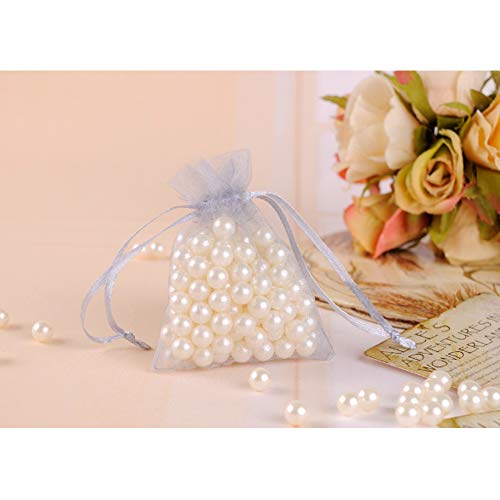 100 Piezas Bolsas de Organza para Boda Bolsitas Transparentes para Joyas Regalos Recuerdos Caramelos Dulces Fiestas 13 x 18cm Color Gris