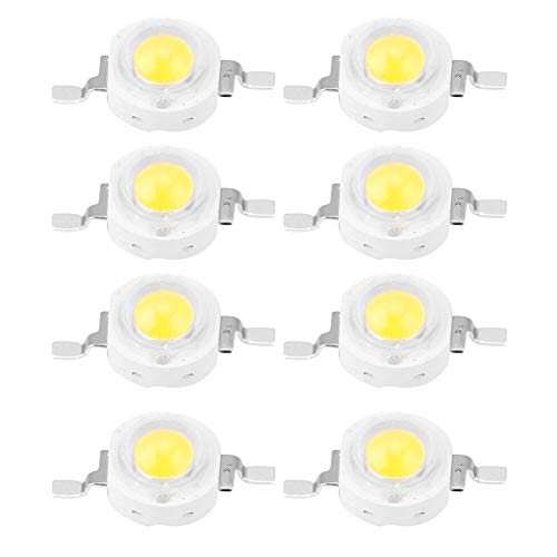 100PCS Bombilla LED Chip, 1 W Chip de Alta Potencia LED Chip de Bombilla para Foco de Proyector Bombilla de La Lámpara Granos DIY Iluminación(White 6000K)