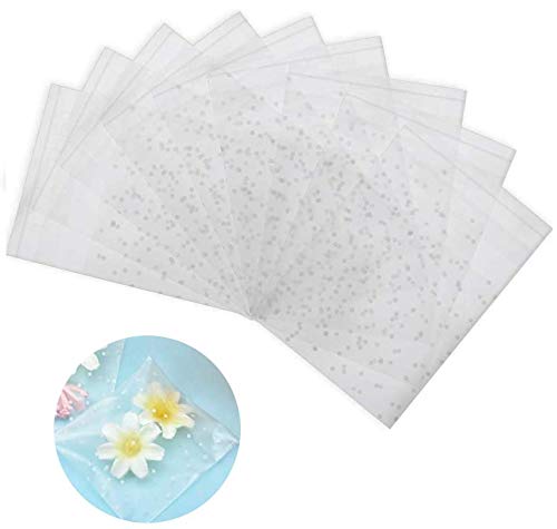 100Pcs DIY Bolsas Autoadhesivas Bolsas De Lunares Blancas Transparentes Bolsas De Regalo De Fiesta Favor De Regalo Para Panadería Galletas Dulces Postre (5.5 * 5.5cm)