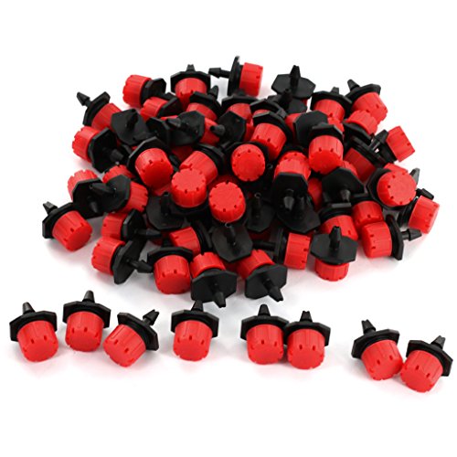 100pcs Micro Goteo Riego Rociadores Estaca Emisores Ajustable Agua Dripper