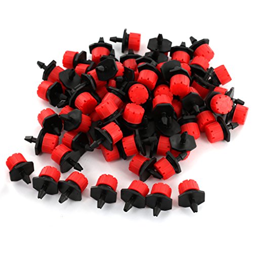 100pcs Micro Goteo Riego Rociadores Estaca Emisores Ajustable Agua Dripper