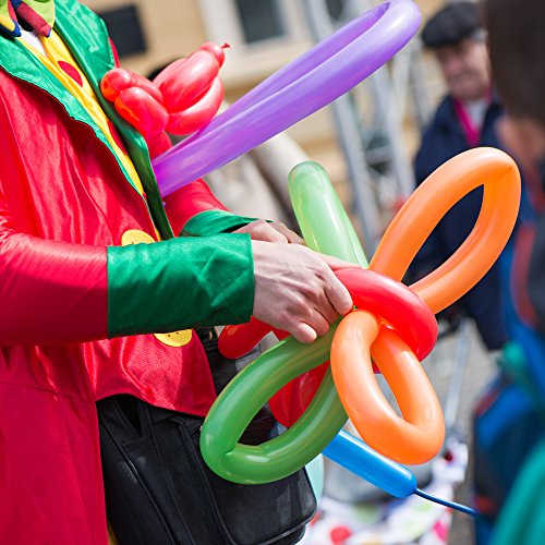 103 Piezas Kit de Globos de Modelado| 100 Globos Largos de Colores, Bomba Manual, Puntos de Pegamento y Pegatinas| Seguro, Duradero y Fácil de Usar| Globoflexia Cumpleaños Niños Payaso Boda Fiestas.