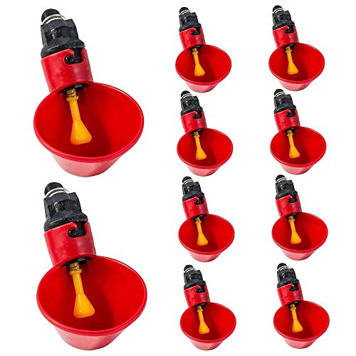 10PCS Copas automáticas de pollo for bebedor - Aves de agua for beber, Alimentador de plástico for bebederos, Alimentador de pollos Bird Coop Fowl, for aves Codorniz Ganado Gallina de pollo