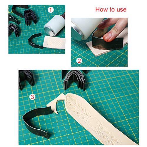 10pcs DIY Punch Cutter de Cuero Set de Moldes Troquelados con Acabado de Cinturón Artesanal de Cuero 15-40mm para Cinturón Hecho a Mano, Correa de Reloj (Sharp End)
