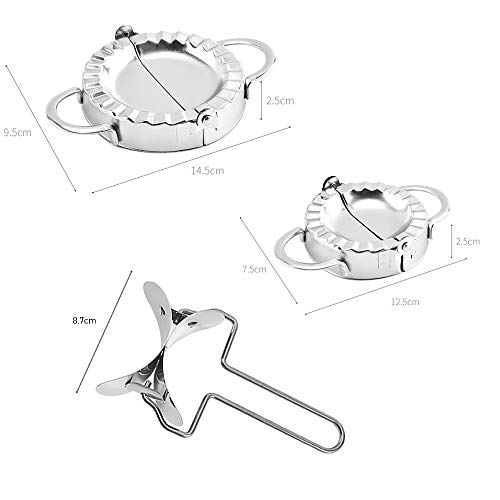 10PCS Dumpling Maker and Cutter Set,Juego de moldes de bolas de masa hervida fácil de acero inoxidable,Accesorios de cocina para hacer albóndigas chinas