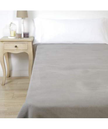 10XDIEZ Manta Polar hostelería Gris - Medidas Mantas - 160x220cm (Cama de 80 y 90cm)