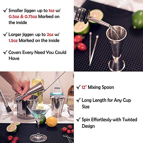 11 Piezas Kit Cocteleria Profesional Juego de Coctelería Acero Inoxidable Cocteleras de Cóctel Set Kit para Hacer Cócteles Ideal para Hogar Bar Mezclar Bebidas (Golden)