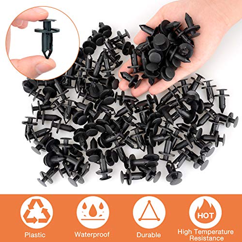 120Pcs Paragolpes de automóvil Clips de sujeción Remaches de plástico Cuerpo Pasador de presión Sujetadores de remache Sujetador Guardabarros Clip de pasador de empuje (8 mm)