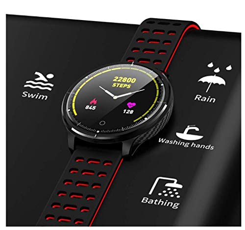 1.3 \Reloj Inteligente Redondo de Alta definición, Monitor de Fitness Ip68 Impermeable con Monitor de sueño Monitor de Ritmo cardíaco, Correr, Escalar y Escalar-A