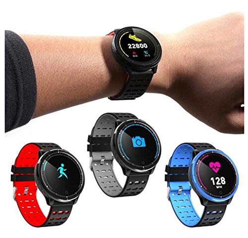 1.3 \Reloj Inteligente Redondo de Alta definición, Monitor de Fitness Ip68 Impermeable con Monitor de sueño Monitor de Ritmo cardíaco, Correr, Escalar y Escalar-A