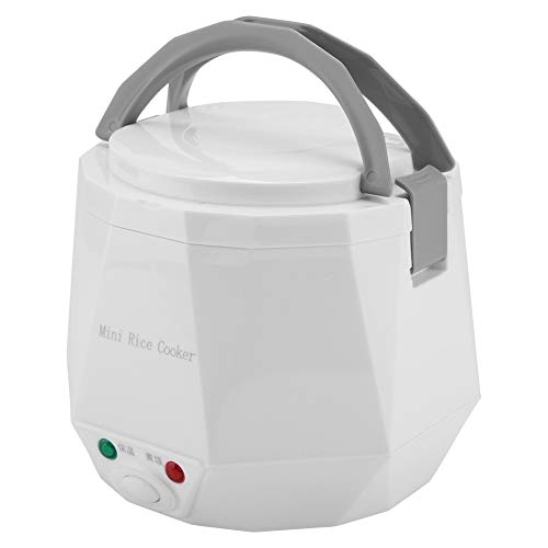 1.3L 12V 100W Olla arrocera eléctrica Caja Mini USB Olla arrocera Extraíble de grado alimenticio Doble hebilla de seguridad Cocine arroz Para uso de automóviles (White)